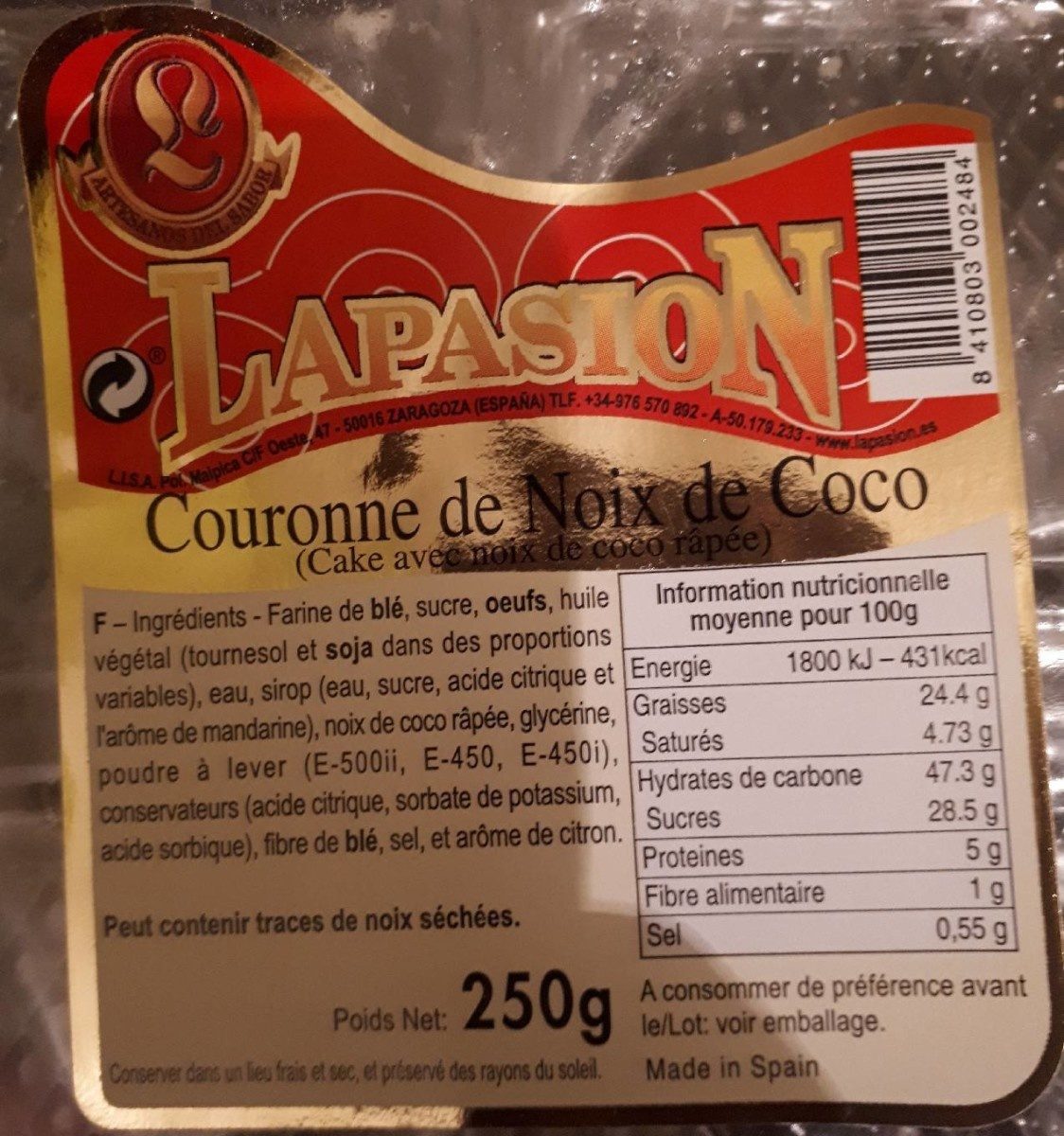 Lapasion Goles Coco 6 u. 250 gr