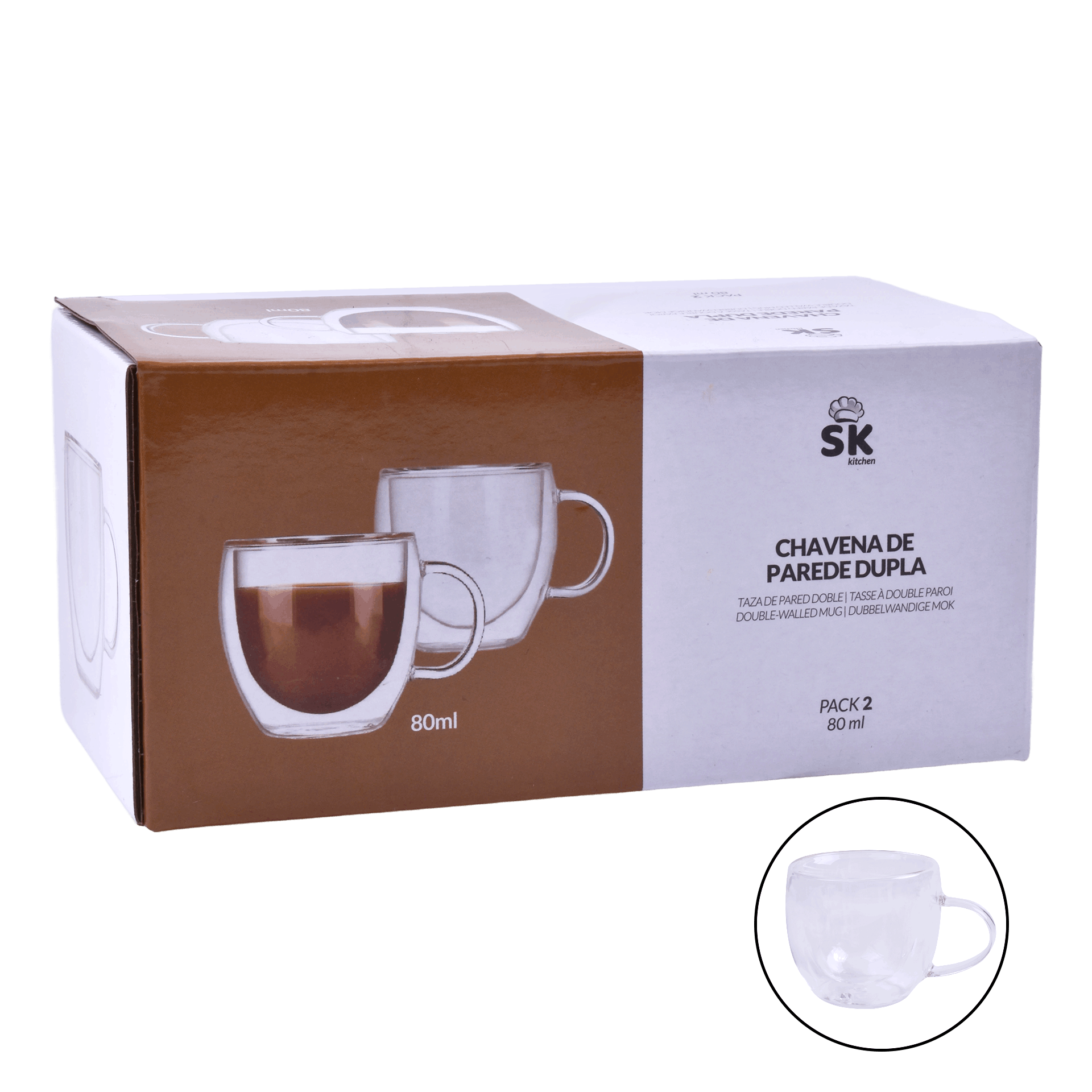 Chavena Vidro Pack 2