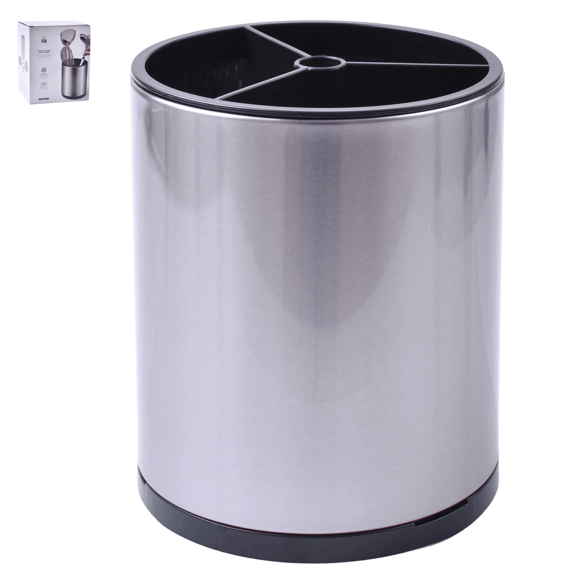 Porta Talheres Redondo Inox