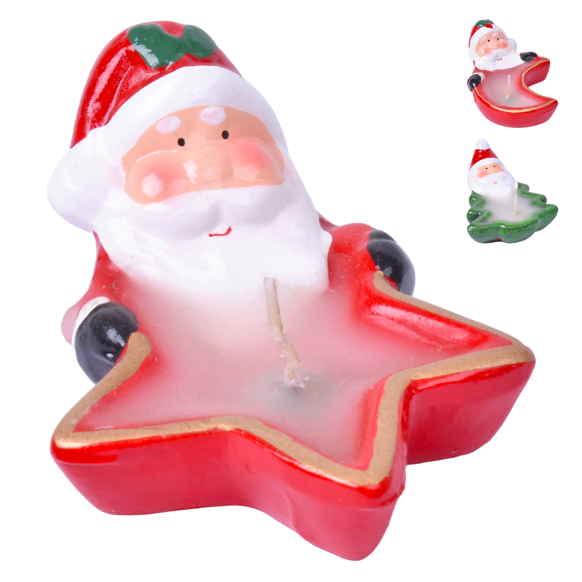 Decoração Vela Pai Natal Ceramica