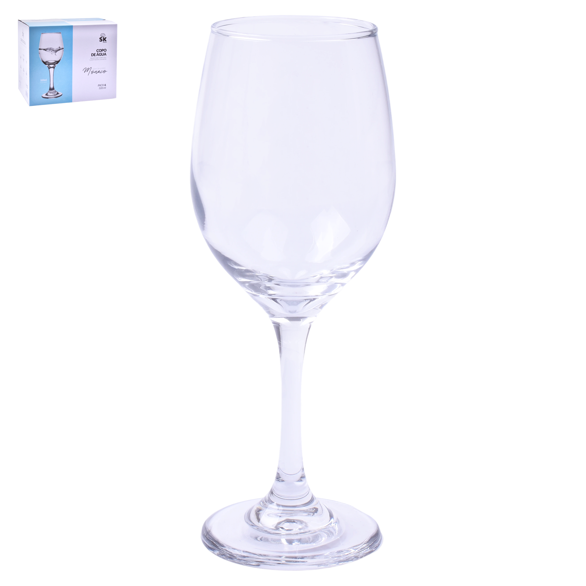 Copo Agua C/Pé 6 x 320 ml